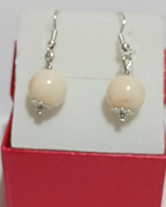 orecchini con corallo biancorosa