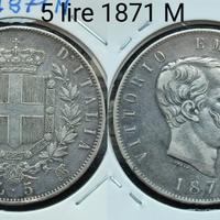 5 lire 1871 Milano 
