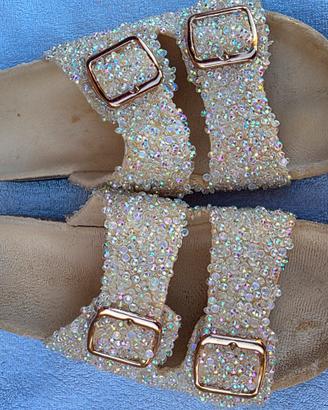 scarpe ciabatta con perline 