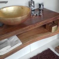 Arredobagno 103 massello suar lavabo foglia oro
