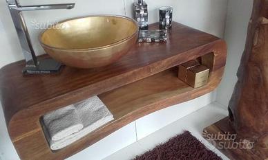 Arredobagno 103 massello suar lavabo foglia oro