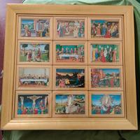 Quadro "La Vita di Gesù" - 12 Miniature Oro Zecchi