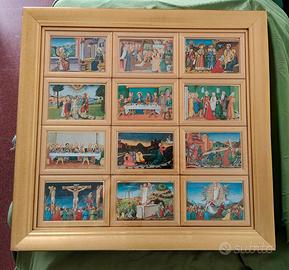 Quadro "La Vita di Gesù" - 12 Miniature Oro Zecchi