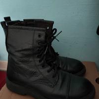 Stivaletti / anfibi /bikers pelle martellata 37