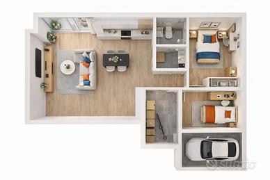 Trilocale a Bergamo città-vicino stazione FS