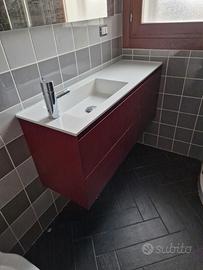 Mobile bagno sospeso moderno con lavabo +miscelat.