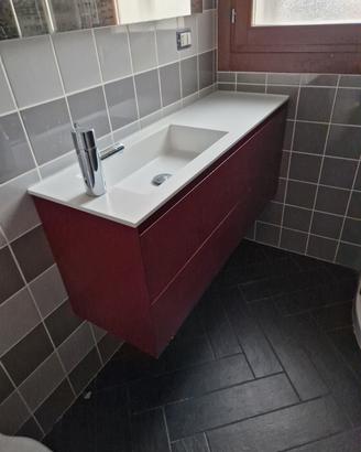 Mobile bagno sospeso moderno con lavabo +miscelat.