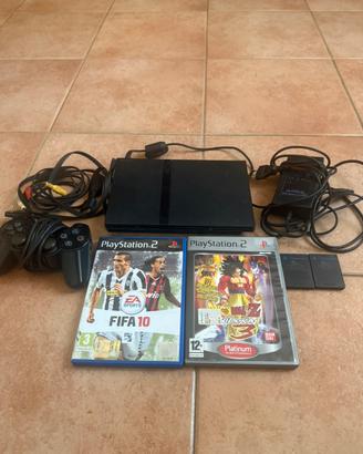 PlayStation 2 Slim+Controller, Memory Card, Giochi