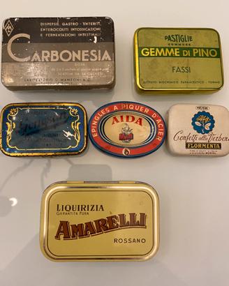 Scatoline in latta d'epoca