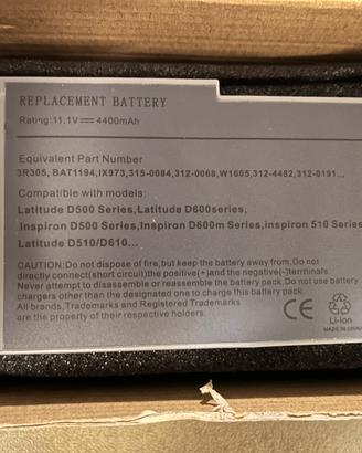 Batteria di ricambio compatibile per computer Dell