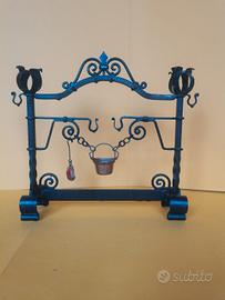 candelabro miniatura in ferro battuto