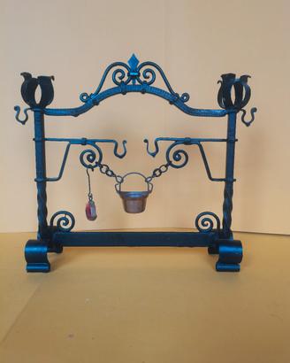 candelabro miniatura in ferro battuto