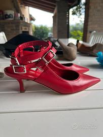 Décolleté pelle rossa nuovo.