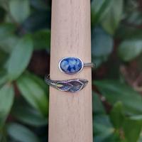 Anello in argento 925 regolabile e sodalite natura