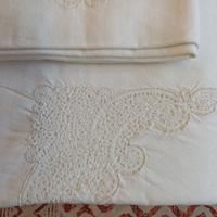 lenzuolo in puro lino con tombolo