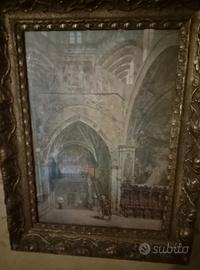 tela rara anni 50.raffigura abazia di chiaravalle