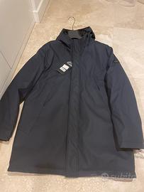 giaccone Piquadro blu con imbottitura interna blu