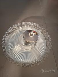 Vassoio girevole vintage con piatti da portata 