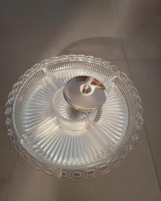 Vassoio girevole vintage con piatti da portata 