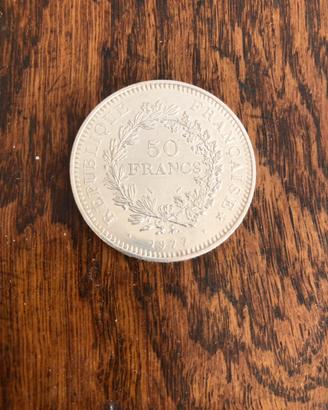 50 Fr 1977 Ercole Argento Grande Moneta Francia