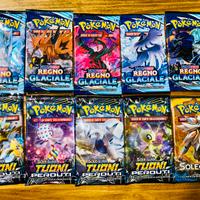 Bustine sealed pokemon vintage nuove vari art set