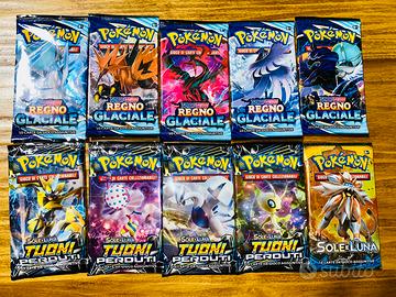Bustine sealed pokemon vintage nuove vari art set