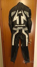 Tuta da moto in pelle divisibile SPYKE-Taglia 52