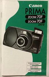 Libretto di istruzioni Canon Prima Zoom 70F Date