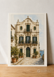 Palazzo siciliano sul mare – poster A3