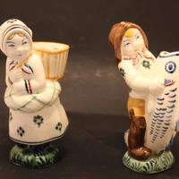 Coppia statuine Aluminia 1940 firmate JUS