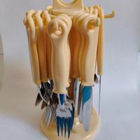 SET POSATE ACCIAIO INOX CON GIOSTRA GIREVOLE