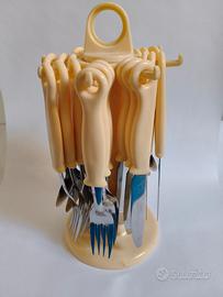 SET POSATE ACCIAIO INOX CON GIOSTRA GIREVOLE