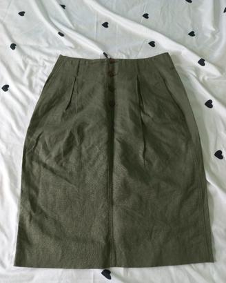 gonna sartoriale in lino vintage taglia S