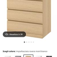 Cassettiera ikea colore rovere
