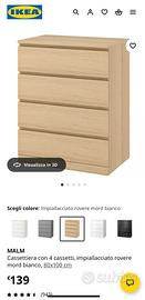 Cassettiera ikea colore rovere