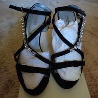 Sandali Nero Giardini 38  tacco 10 neri con strass