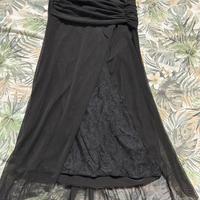 Vestito nero pizzo senza spalline