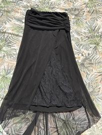 Vestito nero pizzo senza spalline