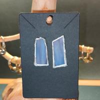 Orecchini artigianali blu e argento