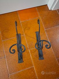 Set 2 Appendiabiti Ferro Battuto 