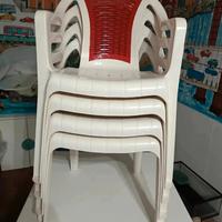 scab set 4 poltrone bicolore rosso e bianco 