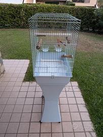 Gabbia per uccelli con carrello a ruote