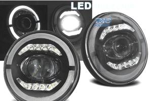 FARI JEEP WRANGLER 96-18 ANGEL EYES FULL LED NERO
