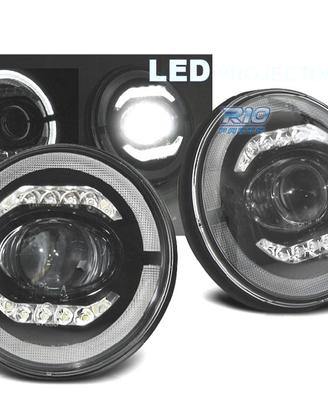 FARI JEEP WRANGLER 96-18 ANGEL EYES FULL LED NERO