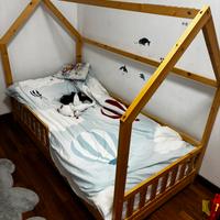 Letto a casetta bambino/a con materasso memory