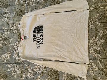 Tshirt north face  maniche lunghe bianca junior