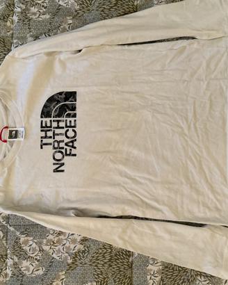 Tshirt north face  maniche lunghe bianca junior