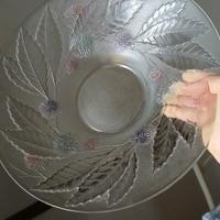 Centrotavola/piatto in vetro con lavorazione 