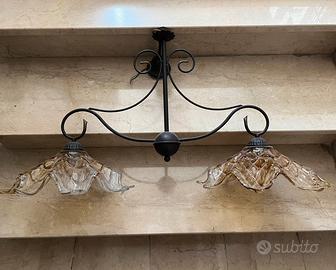 Lampadario ferro battuto