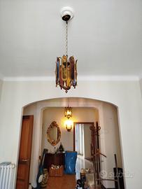lampadario in vetro colorato 